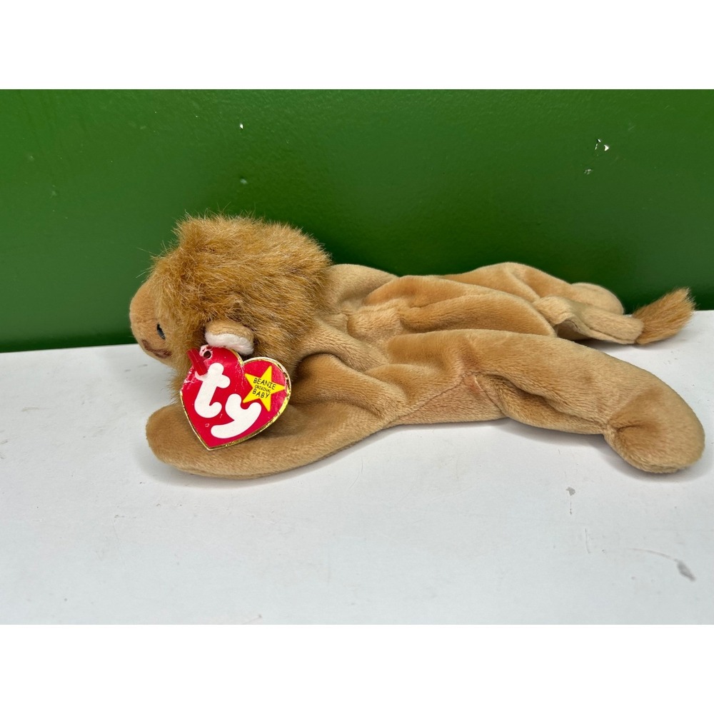 Ty Beanie Babies Roary the Lion Plush Stuffed Animal Tan Brown 1996 Vintage Toy
